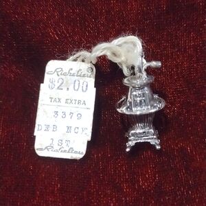 Vintage 925 Beau Sterling Silver Potbelly Stove Charm Pendant